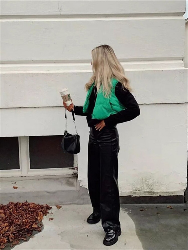 2022 Casual Γυναικείο Μαύρο Χαλαρό Κοντό Γιλέκο Γυναικείο Μόδα Υπερμεγέθη μονόχρωμο τανκ Γυναικείο Basic Ζεστό αμάνικο μπουφάν