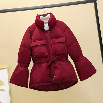 2022. gada jauns ziemas kapuci ar garām piedurknēm vienkrāsains, melns, polsterēts ar kokvilnu, silts, brīvs liela izmēra jaka Sieviešu Parkas Modes virsdrēbes