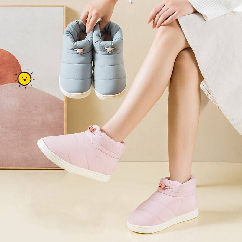 Ziemas sieviešu vīriešu zābaki ūdensizturīgi silti plīša potīte sieviešu sniega zābaki bieza platforma unisex iekštelpu apavi Neslīdoši kokvilnas apavi