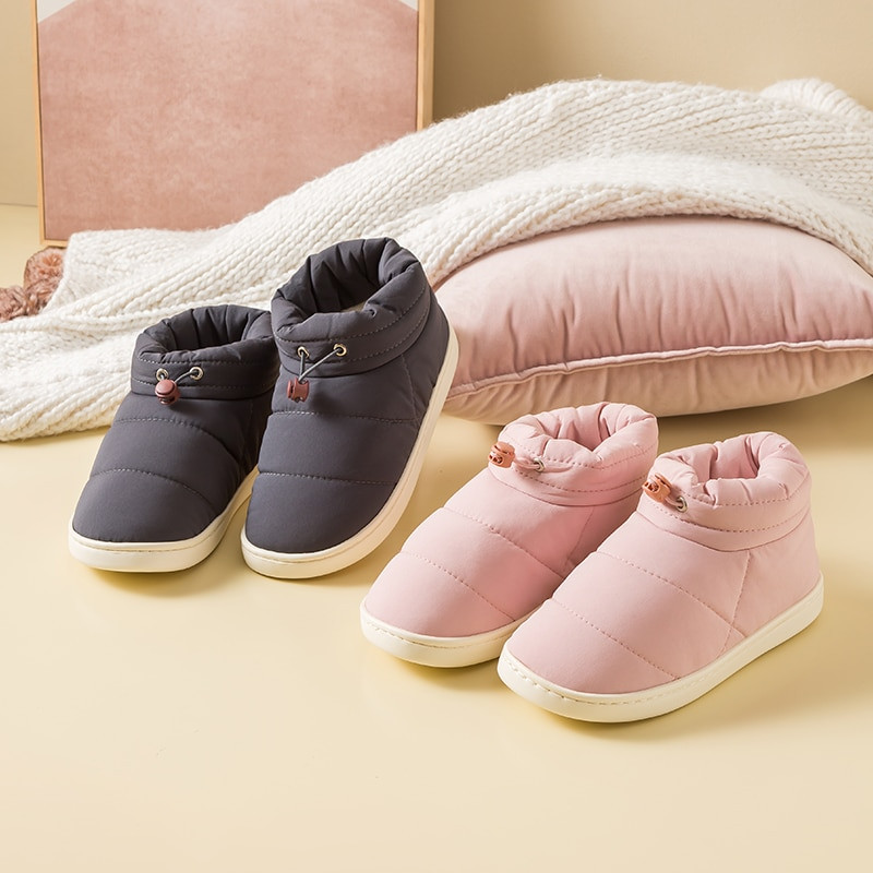 Ziemas sieviešu vīriešu zābaki ūdensizturīgi silti plīša potīte sieviešu sniega zābaki bieza platforma unisex iekštelpu apavi Neslīdoši kokvilnas apavi