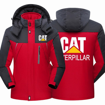 Winter Fashion Cat Caterpillar Tractor Ανδρικά ρούχα Fleece Αδιάβροχα μπουφάν ψαρέματος Παχύ φερμουάρ Ζεστά ρούχα υψηλής ποιότητας