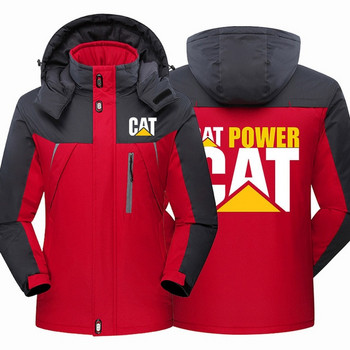 Winter Fashion Cat Caterpillar Tractor Ανδρικά ρούχα Fleece Αδιάβροχα μπουφάν ψαρέματος Παχύ φερμουάρ Ζεστά ρούχα υψηλής ποιότητας