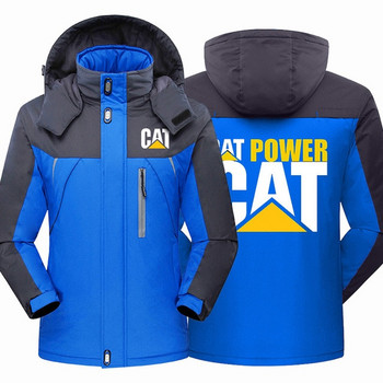 Winter Fashion Cat Caterpillar Tractor Ανδρικά ρούχα Fleece Αδιάβροχα μπουφάν ψαρέματος Παχύ φερμουάρ Ζεστά ρούχα υψηλής ποιότητας