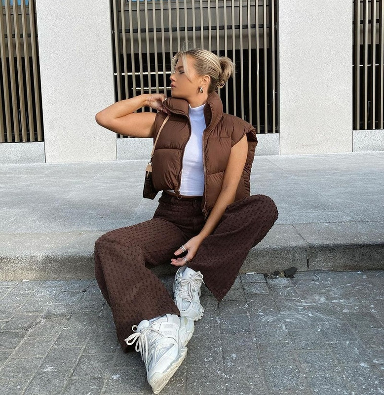 Sieviešu pufīga veste ar rāvējslēdzēju, stāva apkakle bez piedurknēm, viegla, polsterēta, apgriezta, stepēta veste, ziemas silta mēteļa jaka 2022. gada jaunums