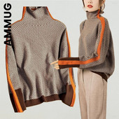 Ammug Jauns trikotāžas sieviešu džemperi Puloveri Džemperi Sieviešu Mīksts Populārs Top sieviešu Pulovers Sieviešu atpūtai