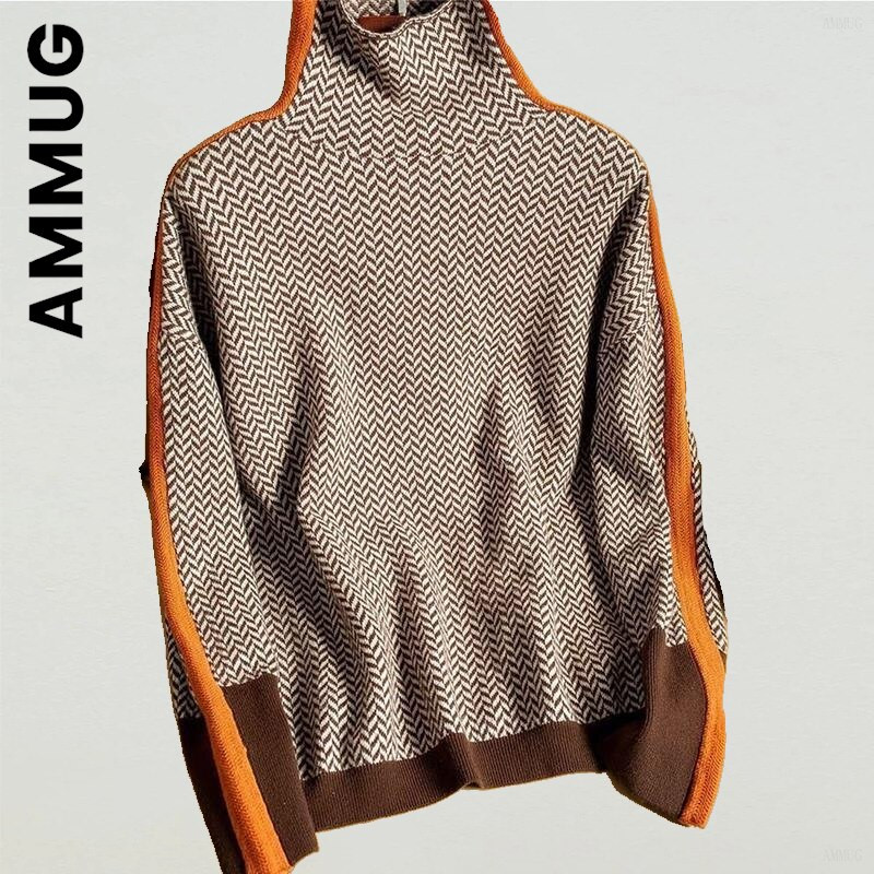 Ammug Jauns trikotāžas sieviešu džemperi Puloveri Džemperi Sieviešu Mīksts Populārs Top sieviešu Pulovers Sieviešu atpūtai