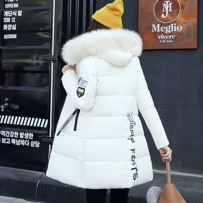 Parka Γυναικεία Παλτό Χειμώνας 2021 Μακριά βαμβακερά μπουφάν με κουκούλα από γούνα Γυναικεία χοντρά ζεστά χειμωνιάτικα Parkas γυναικεία παλτό