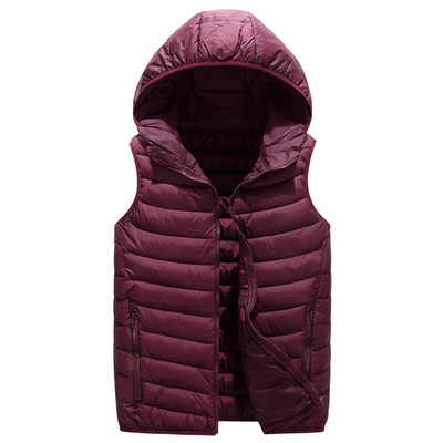 Sieviešu slaidā veste, masīva ar kapuci ikdienas sieviešu vestes ar rāvējslēdzēju, kokvilnas polsterējumu un bezpiedurknēm.