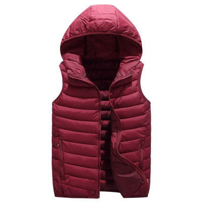 Sieviešu slaidā veste, masīva ar kapuci ikdienas sieviešu vestes ar rāvējslēdzēju, kokvilnas polsterējumu un bezpiedurknēm.