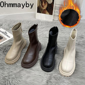 2022. gada rudens ziema Sieviešu puszābaki, modes kvadrātveida purngals, aizmugure ar rāvējslēdzēju, dāmu siltums, īsi zābaki, ikdienas kvadrātveida zempapēžu kurpes