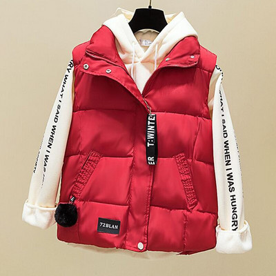 Νέο Φθινοπωρινό Χειμώνα Αμάνικο Μπουφάν μεγάλου μεγέθους Γυναικείο Κορεάτικο Μόδα Casual Γυναικείο Ωραίο Ζεστό Γυναικείο Γιλέκο Εξωτερικά Ενδύματα Φτηνές Χονδρική