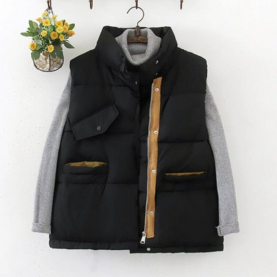 Νέο Φθινοπωρινό Χειμώνα Αμάνικο Μπουφάν μεγάλου μεγέθους Γυναικείο Κορεάτικο Μόδα Casual Γυναικείο Ωραίο Ζεστό Γυναικείο Γιλέκο Εξωτερικά Ενδύματα Φτηνές Χονδρική