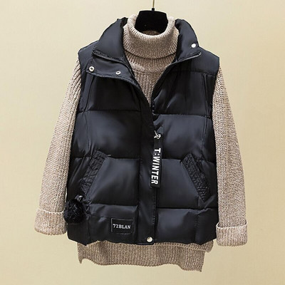 Νέο Φθινοπωρινό Χειμώνα Αμάνικο Μπουφάν μεγάλου μεγέθους Γυναικείο Κορεάτικο Μόδα Casual Γυναικείο Ωραίο Ζεστό Γυναικείο Γιλέκο Εξωτερικά Ενδύματα Φτηνές Χονδρική