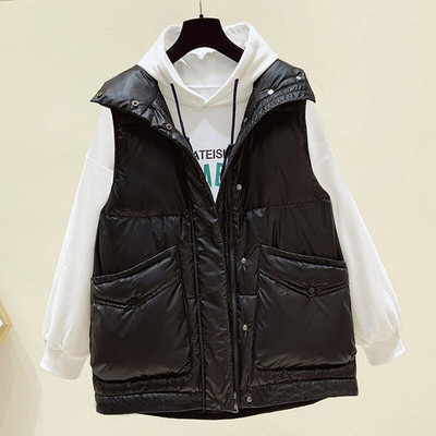 Νέο Φθινοπωρινό Χειμώνα Αμάνικο Μπουφάν μεγάλου μεγέθους Γυναικείο Κορεάτικο Μόδα Casual Γυναικείο Ωραίο Ζεστό Γυναικείο Γιλέκο Εξωτερικά Ενδύματα Φτηνές Χονδρική