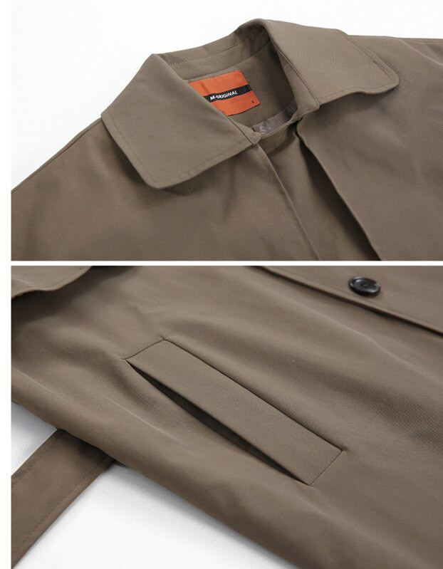 IEFB 2022 rudens jauna korejiešu modes divrindu vējjaka vīriešiem, vidēja garuma, brīva, izskatīga vīriešu mēteļa josta 9Y5262