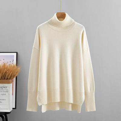 GIGOGOU Lielizmēra rudens sieviešu džemperis Modes brīvs trikotāžas gadījuma džemperis Biezs silts sieviešu ziemas džemperis