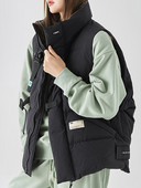 Ziemas veste Sieviešu dūnu kokvilnas vestes Sieviešu ziemas silta jaka bez piedurknēm Sieviešu modes mētelis ar rāvējslēdzēju viduklis Chaleco Mujer