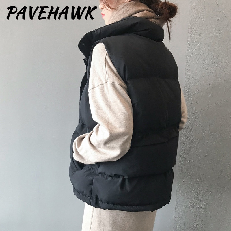 Sieviešu cieta vaļīga veste 2022. gada rudens ziemas stingra apkakle Eleganta, silti virsdrēbes bez piedurknēm Sieviešu dūnu vestes Parkas Jakas