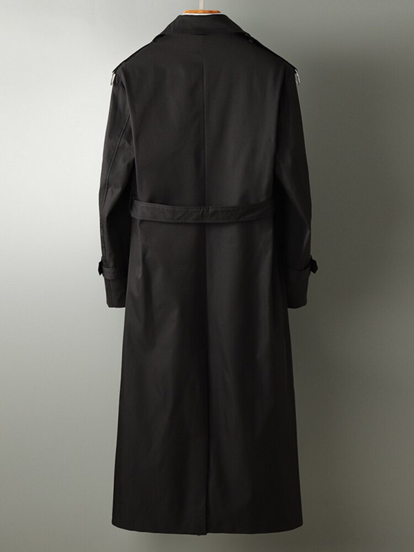 Mauroicardi pavasara rudens īpaši gari melni haki mēteļi vīriešu divrindu liela izmēra virsjaka Eiropas modes 4xl 5xl