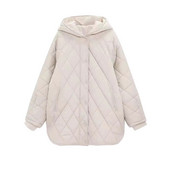 XNWMNZ 2021. ziemas lielizmēra modes retro rūtains parks ar kapuci sievietēm, ikdienas kabatas, kokvilnas jakas, mētelis, brīvi gari sieviešu apģērbi