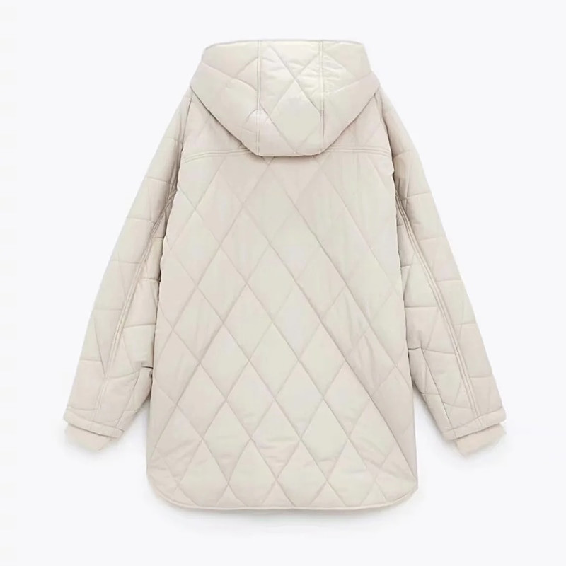 XNWMNZ 2021. ziemas lielizmēra modes retro rūtains parks ar kapuci sievietēm, ikdienas kabatas, kokvilnas jakas, mētelis, brīvi gari sieviešu apģērbi