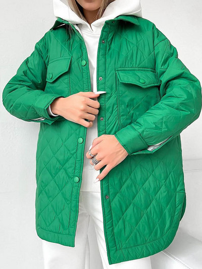 Široki topli kaputi Parke Ženske jesenske zimske ležerne jednobojne pamučne odjeće na vezanje oko struka Ženska jakna