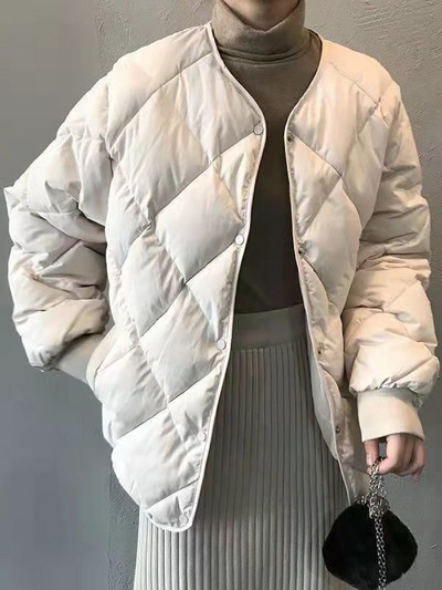 Široki topli kaputi Parke Ženske jesenske zimske ležerne jednobojne pamučne odjeće na vezanje oko struka Ženska jakna