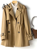 Sieviešu vidēja garuma vējjaka, universāls 2022. gada pavasara un rudens jauns korejiešu vidukļa jakas trenšmētelis sievietēm