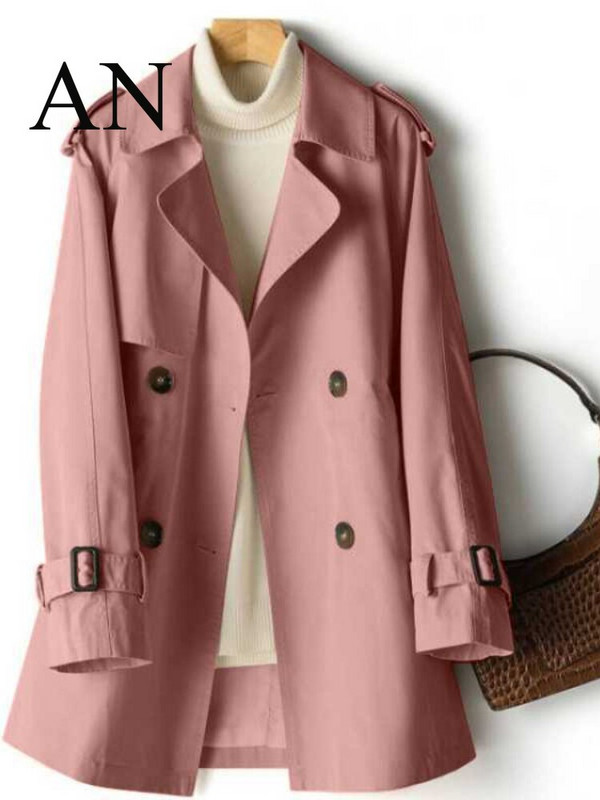 Sieviešu vidēja garuma vējjaka, universāls 2022. gada pavasara un rudens jauns korejiešu vidukļa jakas trenšmētelis sievietēm