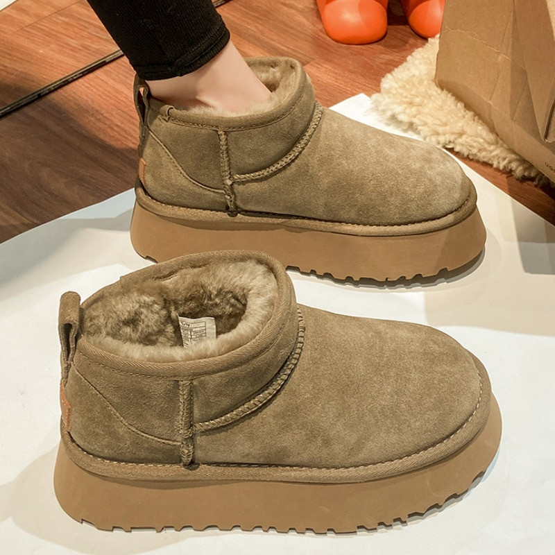 2023 Sheepskin Wool Comprehensive Αντιολισθητικά Snow Boots Γυναικείες μίνι κοντές μπότες Warm Winter Thickened Γυναικεία παπούτσια Botas Mujer