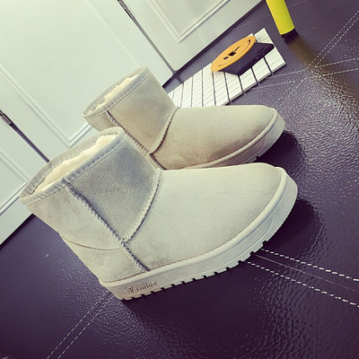 Ziemas sieviešu sniega zābaki ar īsu cauruļu plīša silti sieviešu apavi Zamšādas apaļas purngalas plakanpapēžu zābaki botines mujer 2021 WSH4267