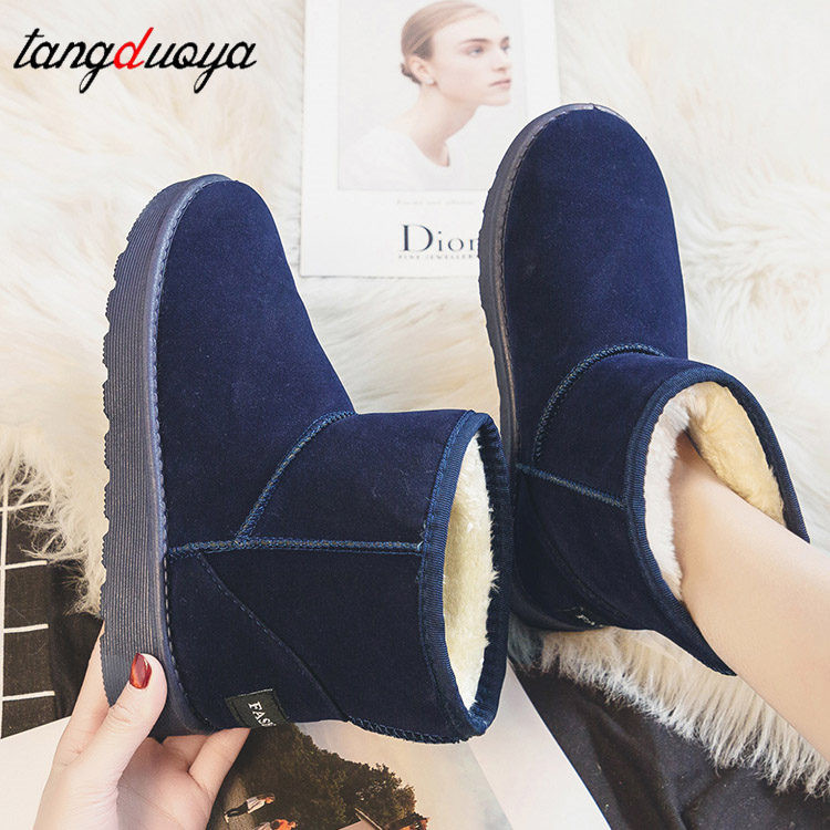 Marka Ženske cipele Australske čizme Zimske cipele Okrugli vrh Čizme s ravnom petom - Ženske modne snježne niske 2022. Ženske pamučne gležnjeve