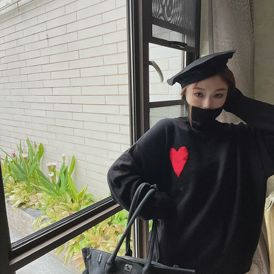 Versija A franču modes zīmols Big Love Džemperis ar augstu apkakli Persiku sirds vīriešiem Sieviešu brīvs, silts apģērbs pāriem Y2k Trf 2022