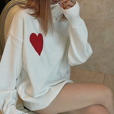Versija A franču modes zīmols Big Love Džemperis ar augstu apkakli Persiku sirds vīriešiem Sieviešu brīvs, silts apģērbs pāriem Y2k Trf 2022