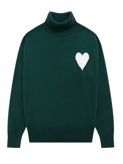 Έκδοση A French Fashion Brand Big Love A ψηλό γιακά πουλόβερ Peach Heart Ανδρικά Γυναικεία Χαλαρά ζεστά ρούχα για ζευγάρι Y2k Trf 2022
