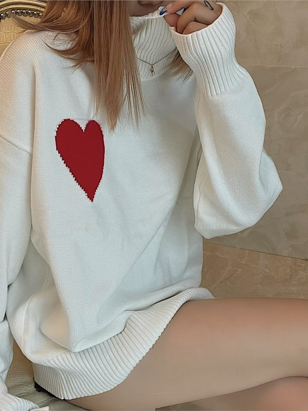 Versija A franču modes zīmols Big Love Džemperis ar augstu apkakli Persiku sirds vīriešiem Sieviešu brīvs, silts apģērbs pāriem Y2k Trf 2022