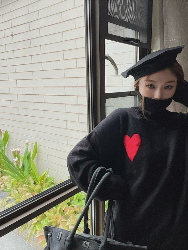 Versija A franču modes zīmols Big Love Džemperis ar augstu apkakli Persiku sirds vīriešiem Sieviešu brīvs, silts apģērbs pāriem Y2k Trf 2022