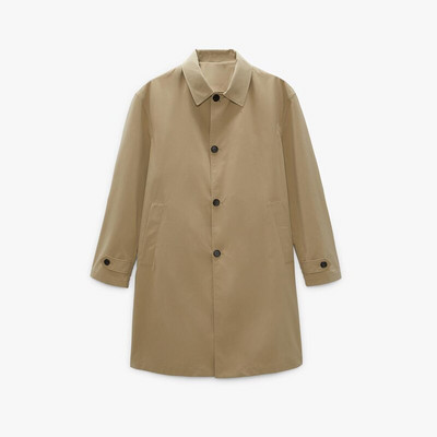 2022. gada pavasaris, rudens vīriešu modes tehniskie audumi vidēja garuma mētelis, vienkāršs haki krāsas atloks, ūdensnecaurlaidīgs virsdrēbes ar vienu rindu