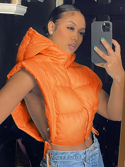 Sievietes piesien seksīgus vestu parkus ar iedobi sāniem ar kapuci ziemas pavasara jakas bezpiedurknēm.