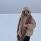 Ziemas jaka Sieviešu lielizmēra parka mētelis sieviešu silts biezs kokvilnas mētelis brīvs ziemas apģērbs ar kapuci un oderi sieviešu jaka