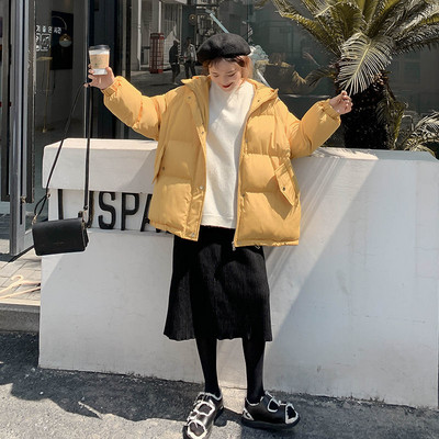 Ziemas jaka Sieviešu lielizmēra parka mētelis sieviešu silts biezs kokvilnas mētelis brīvs ziemas apģērbs ar kapuci un oderi sieviešu jaka