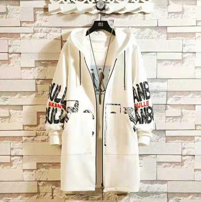 Φθινοπωρινό χειμωνιάτικο μπουφάν Ανδρικό φαρδύ χοντρό βελούδο με κουκούλα μεσαία μακριά κουκούλα αντιανεμικό φοιτητικό φερμουάρ Τάφρο μεγάλο μέγεθος ζεστό