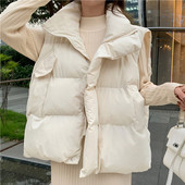 Ζεστό χειμωνιάτικο χοντρό ροζ τανκ Γυναικεία όλα ταίριασμα μαύρο γιλέκο αμάνικο κομψό γιλέκο Κορεατική μόδα Lady εσώρουχα Νέα