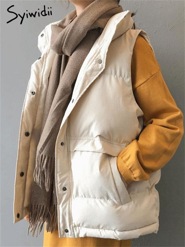 Syiwidii veste sievietēm 2022. gada bezpiedurkņu jaka rudens ziema korejiešu modes parki Eleganti sieviešu eleganti virsdrēbes, melni bēši mēteļi