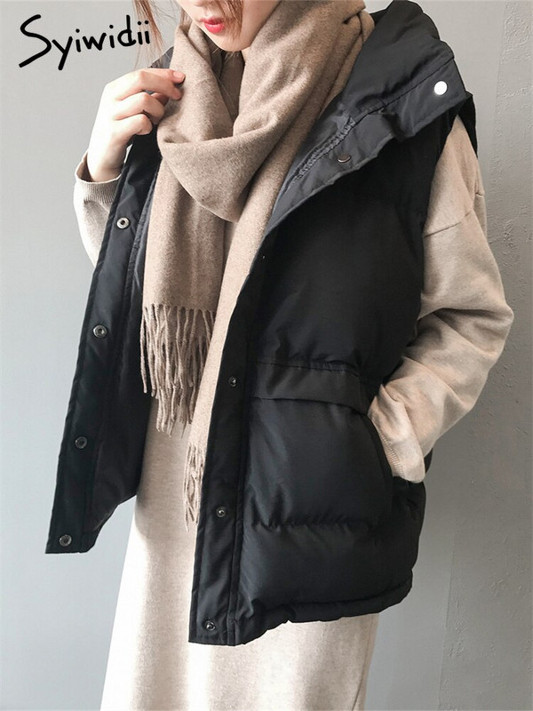 Syiwidii veste sievietēm 2022. gada bezpiedurkņu jaka rudens ziema korejiešu modes parki Eleganti sieviešu eleganti virsdrēbes, melni bēši mēteļi