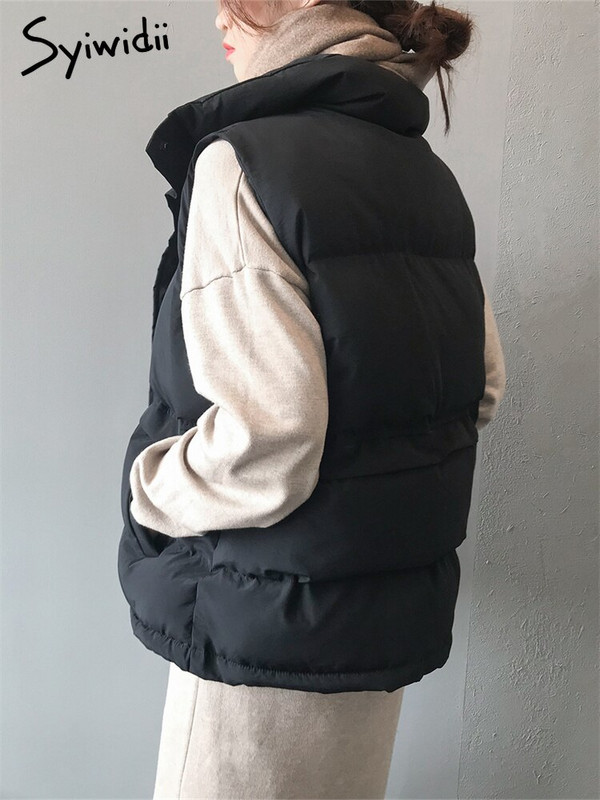 Syiwidii veste sievietēm 2022. gada bezpiedurkņu jaka rudens ziema korejiešu modes parki Eleganti sieviešu eleganti virsdrēbes, melni bēši mēteļi