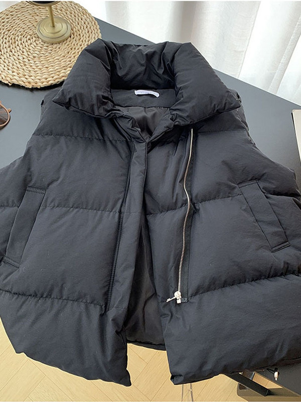 Sieviešu veste, stingra apkakle Sieviešu jaka bez piedurknēm Sieviešu ziemas silta jostasvieta Veste Sans Manche Femme