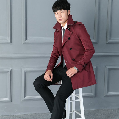 AIMENWANT Modes Divrindu Tranšeja Vīriešu Dizains Slim Fit Biznesa ikdienas Virsdrēbes Lielizmēra Pielāgots Mētelis Tranšeja Lēti