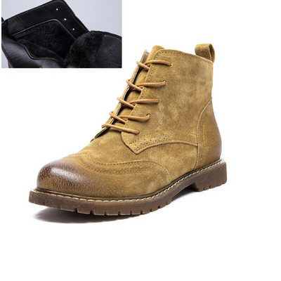 Sieviešu apavi 2022. gada pavasarī Sieviešu īsi  zābaki Zamšādas sieviešu zābaki Britu šņorējami Retro Trend sieviešu zābaki