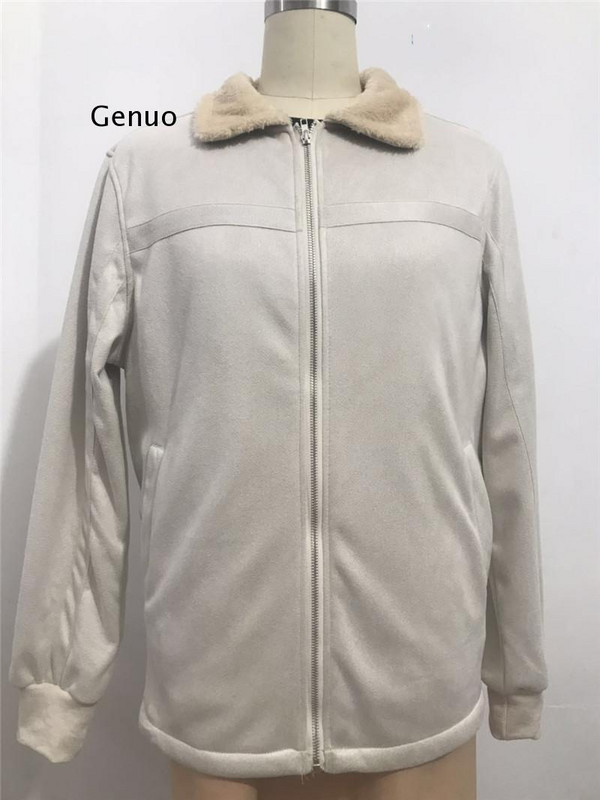 Jaunas vīriešu mākslīgās ādas jakas un mēteļi vīriešu flīsa odere ziemas siltie parki Virsdrēbes, biezas mākslīgās kažokādas ikdienas jakas